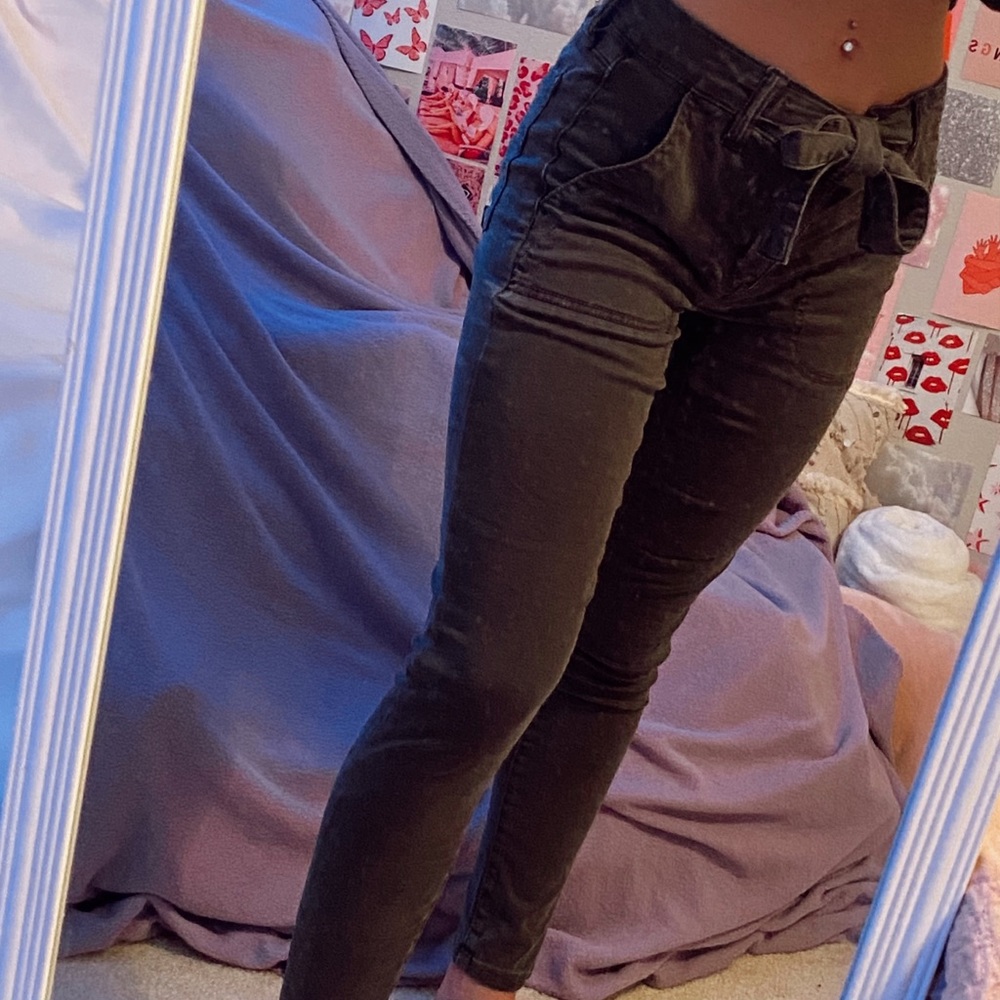 Gray American Eagle Tie Jeans